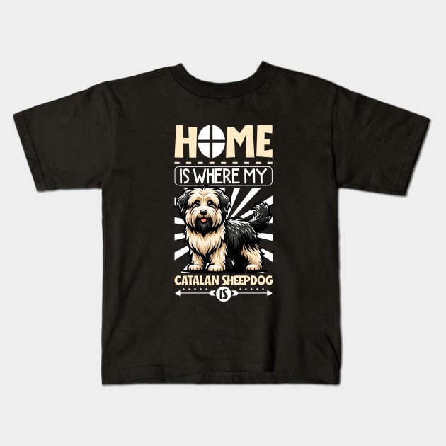 Home is with my Gos d’Atura Català Kids T-Shirt by Modern Medieval Design